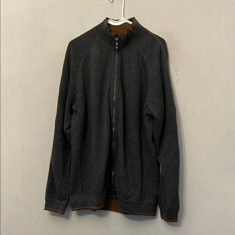 Tommy Bahama Men's Dark Gray Full-Zip Sweater Size L EUC